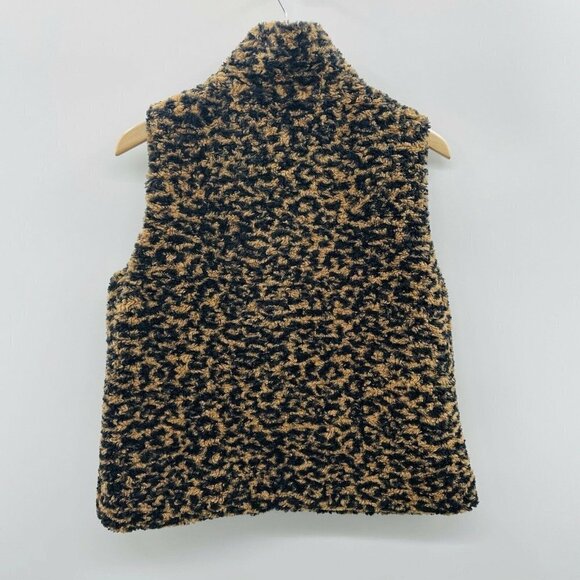 INC International Concepts Womens Size S/M Animal-Print Faux-Fur Vest Tan $129 - Picture 4 of 6
